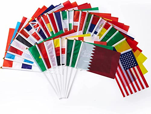 DAIVARNING Stabstäck, kleine Flagge der Welt, Nationalflagge, 32 verschiedene Länder, Dekoration, Party, Weltmeisterschaft, Bar, Sportveranstaltung, mehrfarbig