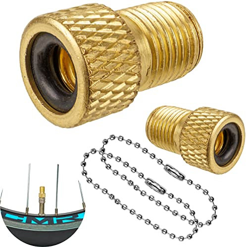 Fahrrad Ventil Adapter, 2 Stück, für Blitz- und Prestaventil auf Autoventil, DV und SV auf AV, Luftpumpenadapter für Standpumpe, Handpumpe, Schlauchventil, Dunlopventil Einsatz, Schraderventil Aufsatz