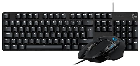 Logitech G502 HERO Wired Gaming Mouse + G413 SE Full-Size Mechanical Gaming Keyboard, HERO 25K Sensor, 11 Programmable Buttons, Backlit Keyboard with Tactile Mechanical Switches, Anti-Ghosting - Black | Wired Mouse + Mechanical Keyboard, HERO 25K Sensor, 11 Buttons, Backlit Tactile Switches, Anti-Ghosting - Black