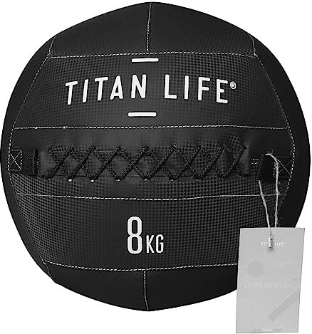 TITAN LIFE Unisex – Erwachsene PRO Wall Ball 8kg, Black, one Size