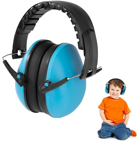 TINGJS Gehörschutz Kinder Lärmschutz Kopfhörer SNR 25dB Ohrenschützer Faltbar Kapselgehörschutz für 0-3 Kinder Hörschutz Schlafen Lernen
