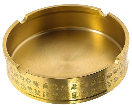 Cabilock Aschenbecher Aschenhalter Asche Eimer Dekoration Weihrauchbrennerhalter Aschebehälter Container Halter Für Weihrauchbrenner Outdoor-dekor Kaffetisch Büro Runden Messing