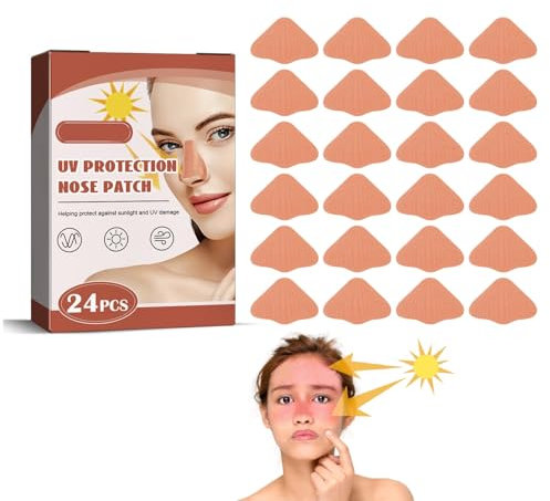 Protectores de Nariz UV - Pegatinas de Protección Solar para Deportes al Aire Libre - Parches para Hombres y Mujeres, 24 PCS