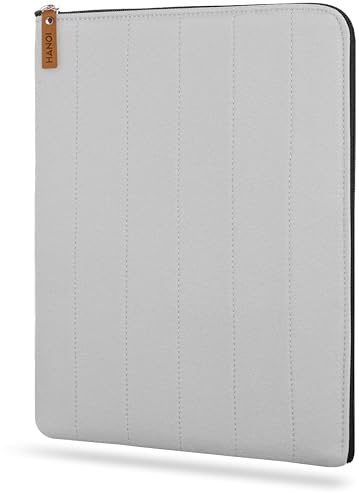 HANOI Collection® Lisboa™ Buchhülle mit Reißverschluss. Große gepolsterte Schutzhülle für Bücher. Schutzhülle für Bücher, Buchschutz für Leser (Hellgrau, Groß)