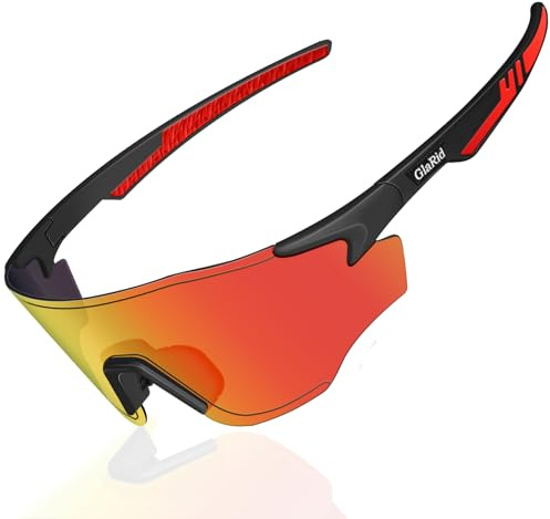 GlaRid Sonnenbrille Fahrradbrille Herren Damen, Sportbrille Radbrille Sportsonnenbrille UV400 Schnelle Brille für MTB Radfahren Angeln