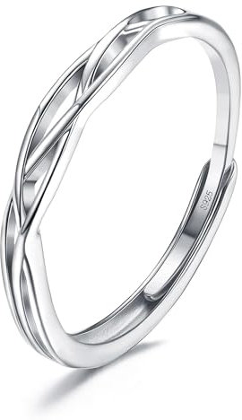 JeweBella Ringe Frauen Silber 925 Verstellbare Knoten Ring Silber 925 Damen Fingerring Damen Silber Schmuck Geschenke