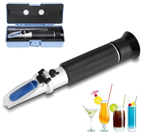 Alkohol-Refraktometer, Professionelles Hand-Alkohol 0-80% Test-Refraktometer-Testgerät für Spiritus-Alkohol-Volumenprozent