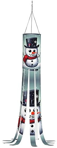 ETASUIOL Winter-Windsack mit Weihnachts-Schneemann-Druck, Outdoor-Hängedekoration für Thanksgiving, vielseitige Windsäcke