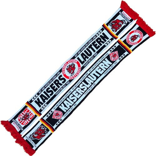 Generisk Kaiserslautern halsduk, TRADITION sedan 1900, svart (stickad halsduk; extra mjuk kvalitet), röd, bordeaux, 145