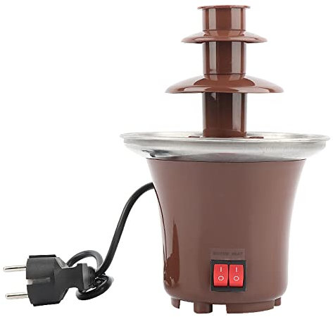KLYDBMYT Fontana per fonduta di Cioccolato, Macchina elettrica a 3 Livelli per sciogliere Formaggio, Salsa Barbecue, Ranch, liquori, capacità di 1,5 libbre, Facile da Montare