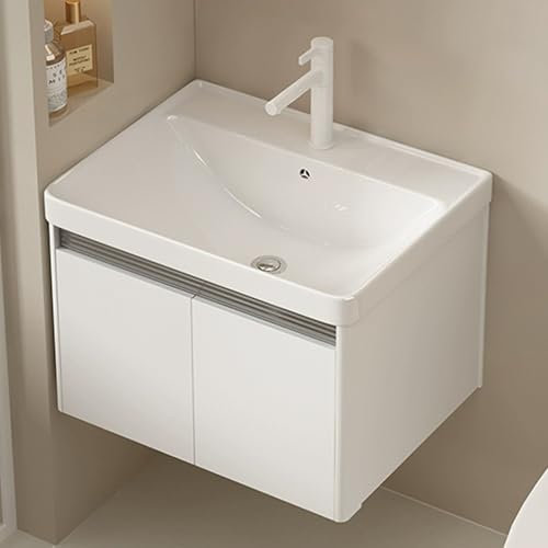 YUGXTH Lavabo Bagno Angolare, Lavabo In Ceramica, Mobile da Bagno Con Montaggio a Parete, Mobiletto per Lavabo da Bagno con Lavabo Integrato In Ceramica, per Toilette, Guardaroba, Lavanderia(50cm/19.6