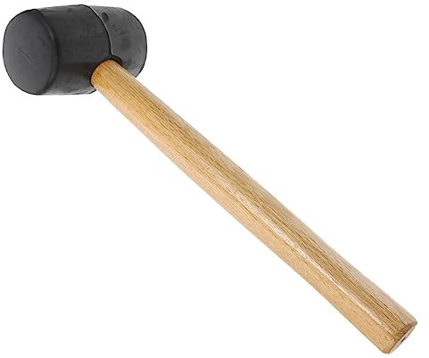 Lurrose Rubber Hammer Wood Handle for Tent Stake Hammer Tools for Tile Flooring Non-Slip Mallet Design for Use in Home Repair and Construction Tasks