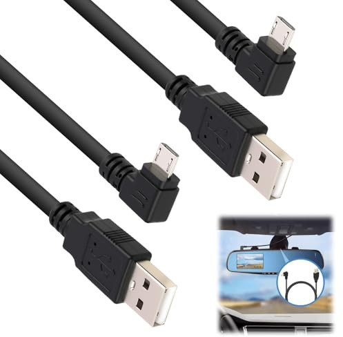 Lunpoem 2PCS Micro USB Cable Charger 1m Left Elbow USB A to Micro USB Cable for Android Devices, Micro USB Charger Cord Compatible with Phones, Gaming Controllers, USB A Male to Micro USB Cable