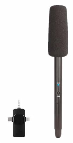 Uxsjakjsd Micrófono Inalámbrico para Entrevistas, Cámara Réflex Móvil, Ideal para Reporteros, con Cancelación de Ruido para Exteriores, Portátil, 1 A 1.