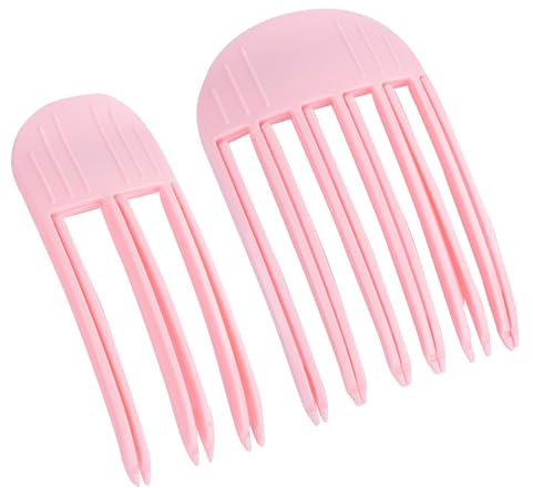 2 Pezzi Clip per Radice Capelli, Clip Della Radice Del Volume, Pettine Per Radici Volume Dei Capelli Ricci, Solleva le Radici con Effetto Naturale Per Capelli Ricci/Lisci, Materiale PP (Rosa)
