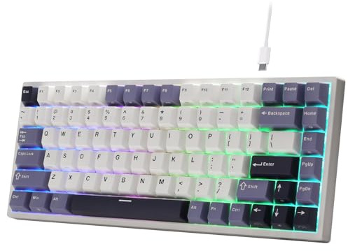RK ROYAL KLUDGE C84 HE Clavier RGB, Interrupteur magnétique à Effet Hall | 75% TKL clavier mécanique filaire, déclenchement rapide point d’actionnement réglable, taux d’interrogation 8 kHz, gamer FPS