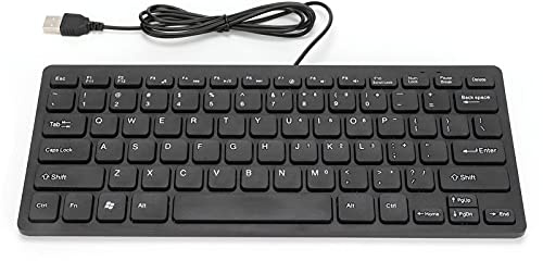 Tnfeeon Mini Clavier Filaire USB, Conception Ultra-Mince, Clavier de Saisie Silencieux à 78 Touches pour Le Bureau à Domicile et Les Jeux (Black)