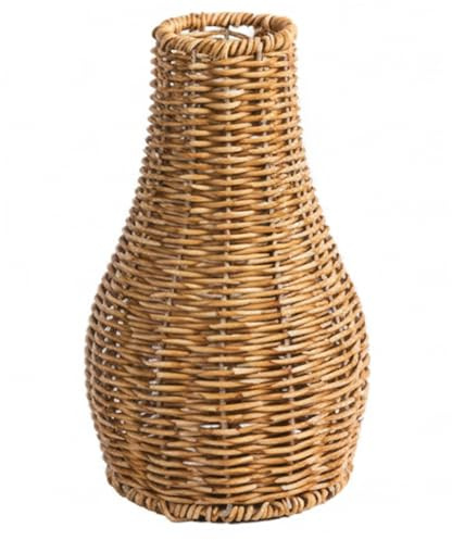 Hand Woven Rattan Vase for Home Decor 10 Inch – Rustic Wicker Vase for Table Centerpiece Dried Flowers, 10 inch