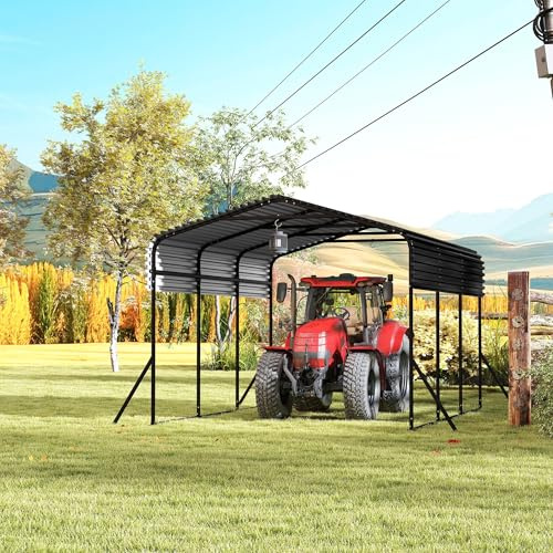 PEILU 4,5 x 3 x 2,5 m carport för utomhusbruk, XL tältgarage av pulverbelagt stålrör och takplåt, UV-skydd och vattentätt garagetält för bil, 13,5 m² fristående lusthus för fest