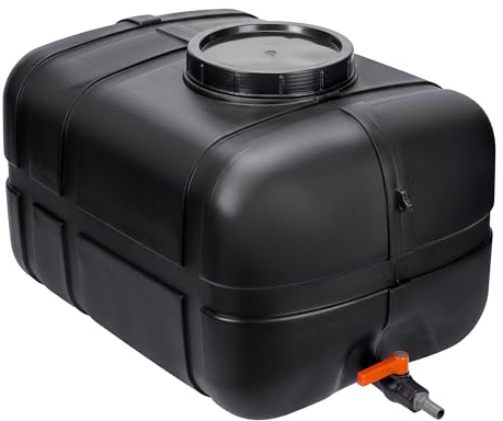 Garronda Depósito de Agua 150 litros con Tapa y Grifo – Tanque de Agua Potable de Plástico para Almacenamiento Doméstico, Industrial y como Bidon Agua para Camper GD-0098