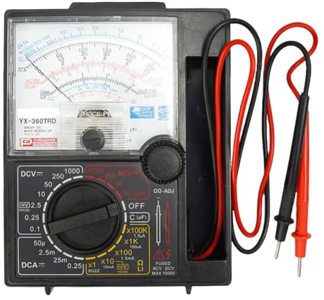 Wadakada Tester Multimetro Analogico con Penna di Prova Tester di Tensione e Corrente DC 1000V Puntatore Portatile Misuratore Analogico Multimetro