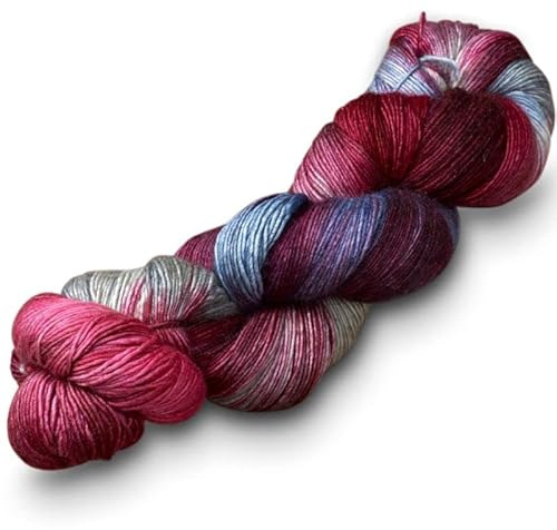 Manos Del Uruguay Silk Blend Fino 9237 Bramble, 100g, Wolle mit Seide zum Stricken und Häkeln, Merino Seide Mischung handgefärbt mit Farbverlauf