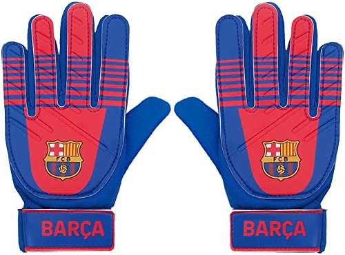 FC Barcelone Officiel - Gants de Gardien de But - Football - pour Enfant - Bleu BARÇA - Ados - 10-16 Ans