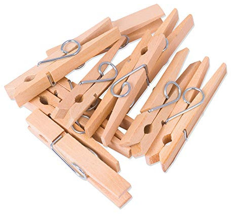 Strong Birch Wood Clothes Pegs by Bamboo Stick Masters 100% Biodegradable and Compostable Wood Perfect Clothes Pegs for Craft and Laundry 8.1cm x 1.1cm (100 pieces)