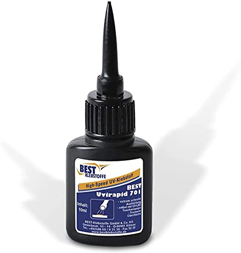 BEST KLEBSTOFF - Uvirapid 701 highspeed UV-Kleber | 10g | extrem schnelle Aushärtung | temperatur- und chemikalienbeständiges Ausfüllen von Löchern, tiefen Kratzern und Lunkern
