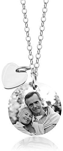 Juwelier Schönschmied Halsanhänger Fotoanhänger mit Wunschgravur - inkl. Kette - Edelstahl AH392biac-5 - mit AMAZON KONFIGURATOR gestalten !