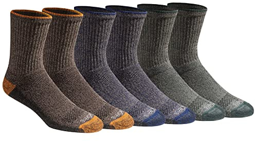 Dickies Men's Dri-Tech Mid-Crew Comfort Length Moisture Control Socks, Available in M-XL (6, 12 Pairs), Comfort Length Tipped (6 Pairs), Large