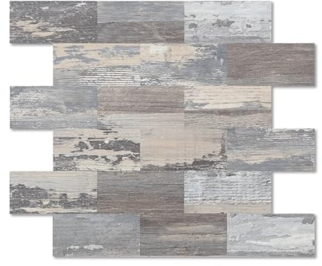 Pack de 10 tuiles décapées dosseret 11.3 x11.5 PVC carrelage mural pour cuisine, salle de bains carrelage, décoration de cheminée, table à laver, stickers d'escalier couleur rouille claire