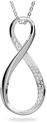 Swarovski Pendente Exist, Infinito, Bianco, Placcato rodio