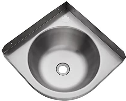 JIANFEI Wandwaschbecken Aus Edelstahl, Eckwaschbecken, Mini-Dreieckwaschbecken Mit Ablauf Für Badezimmer, Bars, Cafés, Küchen, Platzsparend (Farbe : Silver, Größe : G(30.5x30.5x14cm))
