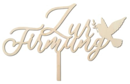 Cake Topper Zur Firmung | Tortenstecker Taube für Tortendeko Firmung | Cake Topper Firmung Deko (Birke)