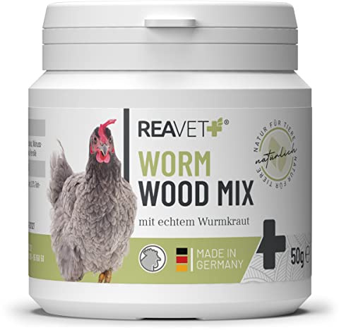ReaVET Wurm-Kraut Pulver 50g – für Hühner & Geflügel, mit echtem Wurmkraut (Artemisia Absinthium) in rezepturbasierter Pflanzenformel, geeignet für Hühner