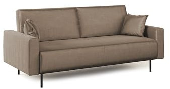 Divani.Store Schlafsofa, Wildleder, braun, 200 cm