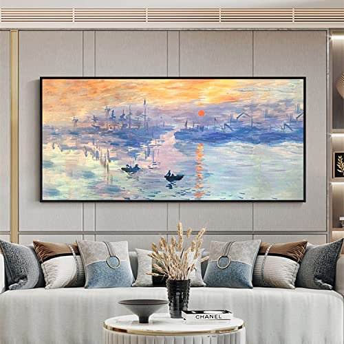 Cuadros Oleo Pintados A Mano Sobre Lienzo Grandes,Pintado A Mano Pintura Al Óleo Sobre Lienzo Pintura De Pared Original Puesta De Sol Océano Abstracto Naturaleza Paisaje Textura Obra De Arte Moder