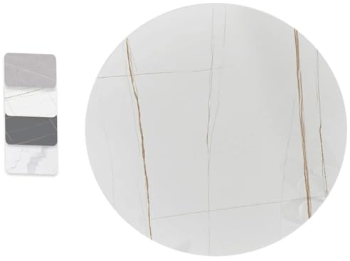 NILZA Plateau De Service en Marbre, 50cm Rond Plateau Tournant Plateau De Table À Manger, Lazy Susan Rocher Plateau Rotatif, Lisse/Silencieux (Color : Lauren Gold White, Size : 50cm/20in)