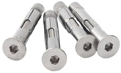 GeRRiT 3 Stück M6 Senkkopf-Innensechskant-Erweiterungsschraube Flachkopfschraube 304 Edelstahlschraube 40 mm-100 mm Länge (Color : Silver, Size : M6x50mm)