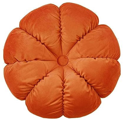Fouriding Runde Blume Wurfkissen 45cm Samt Petal Kissen Kissen Boden Kissen für Wohnzimmer Sofa Bett Stuhl Boden Auto Home Decoration (Orange)