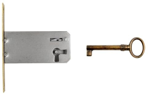 Holzando Möbelschloss Einsteckschloss mit Schlüssel 02.4014-3013.01 Rechts - Dornmaß 60mm- Halmlänge 42mm