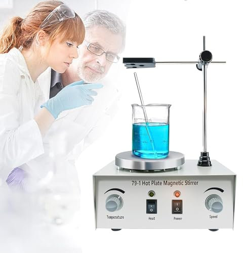 Agitateur Magnétique, Mélangeur Magnétique À Plaque Chauffante 79-1, Plaque D'agitation Magnétique En Aluminium 0-2200 Tr/min, Plaque Chauffante De Laboratoire De 1000 Ml, Pour Laboratoires De Chimie