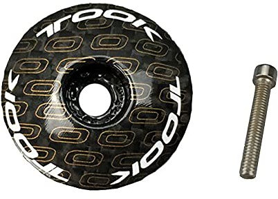 LUOKEKE SteuersäTze Fahrrad Headset Vorbau Top Cap Carbon Faser Expander 28,6 mm1 1/8 Vorbau Gabelschaft Stecker Abdeckung Bolzen for Straße Berg Fahrrad Gabel Teile Ahead Kappe(Gold (Shiny))