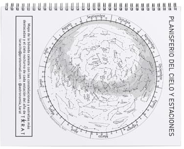 Planisferio TARAT (Turismo Astronómico Rural Alto Tajo) Cuaderno de Campo Astronómico, Constelaciones de estrellas, mapa del cielo