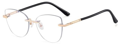 VFDHN Randlose Brille aus Metall für Damen, klare Gläser, Brillengestell für Damen, Leopardenmuster, 1, Einheitsgröße