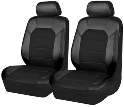 GTFRFD Auto Schonbezüge für opel Tigra Twintop Convertible(2004-2010) - Universeller Sitzbezug, PKW-Sitzschoner in Schwarz aus Leder