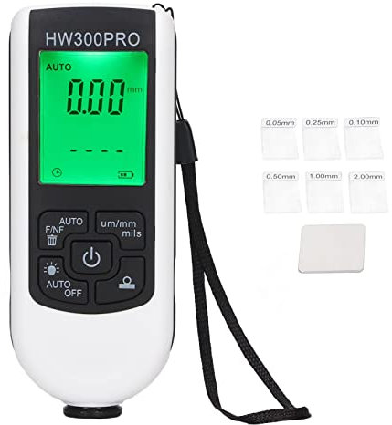Coating Thickness Gauge, 0-2000UM Accurate Automotive Paint Thickness Gauge Meter for Manufacturing, Metal Processing, Industry, Outdoor (White)