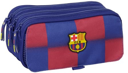SAFTA F.C. Barcelona 1ª EQUIPACIÓN 25/26 - Portatodo Triple Big, Estuche Infantil, Estuche Niño, Ideal para Niños en Edad Escolar, Cómodo y Versátil, Calidad y Resistencia, 21.5x8x10 cm