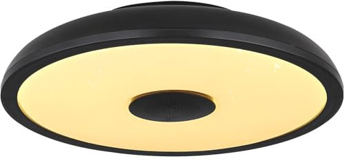 Globo Lampada da soffitto a LED, dimmerabile, con telecomando, con altoparlante, colore nero, 41366B